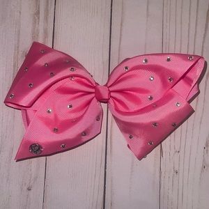 Jojo pink rhinestone hair bow